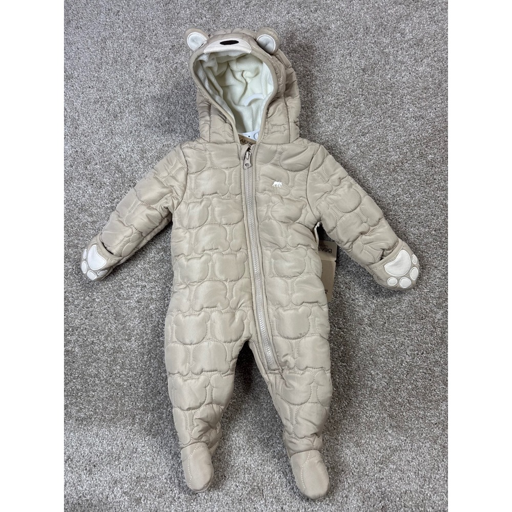 Bearpaw Baby Bear Quilted Hooded Pram Suit Tan 6/9M VZ51057-250-9PA